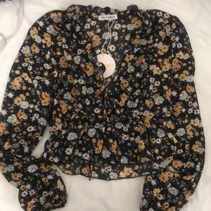 Wild Honey Chiffon Floral Long Sleeve